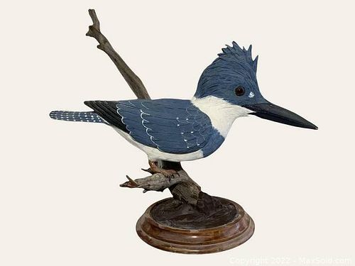 Signed J.R. Peacock Kingfisher Decoy  (1 of 7)