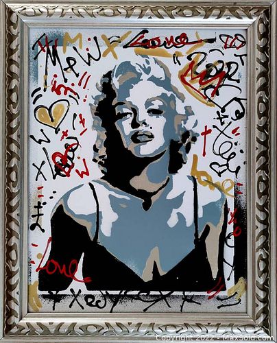 TedyZet (1974) - Street art painting "Marilyn 2022_6"- with Certificate of authenticity, hand signed, 2022 (1 of 9)