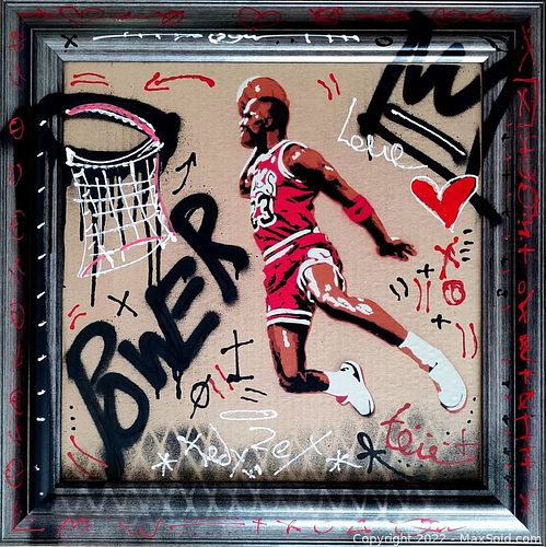TedyZet (1974) - Street art painting "Michael's jump", - with Certificate of authenticity, hand signed, 2022 (1 of 9)