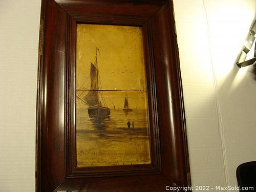 Antique Oil Painting on Tiles by Hendrik Willem Mesdag (1831-1915) (1 of 6)