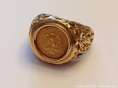 Dos Pesos Mexican Gold Coin Ring (1 of 7)