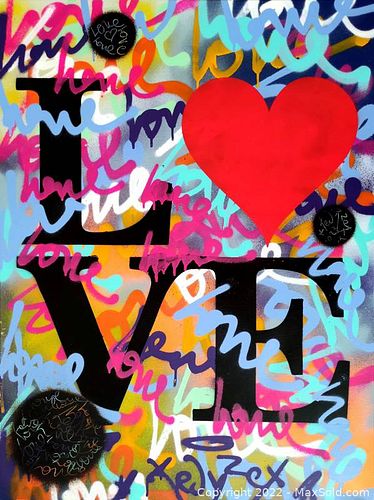 TedyZet (1974) - Street art painting "Framed Love _ Between colors "- with Certificate of authenticity, hand signed, 2022 (1 of 10)