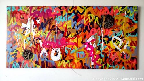 TedyZet (1974) - Original, Street art painting "Love colors"- with Certificate of authenticity, hand signed, 2022 (1 of 6)