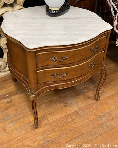 Vintage High Quality Marble Top Side Table (1 of 4)