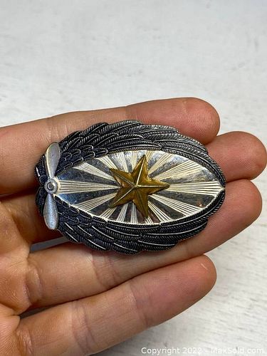 Antique Japanese Silver Cap Badge (1 of 2)