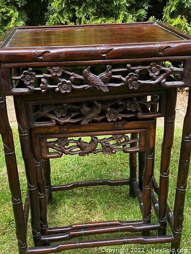 Stunning! Antique Chinese Hardwood Nesting Tables (1 of 18)