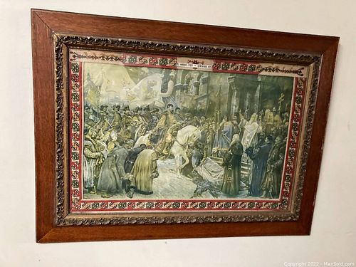 Antique Framed Ukranian? Russian? Print (1 of 9)