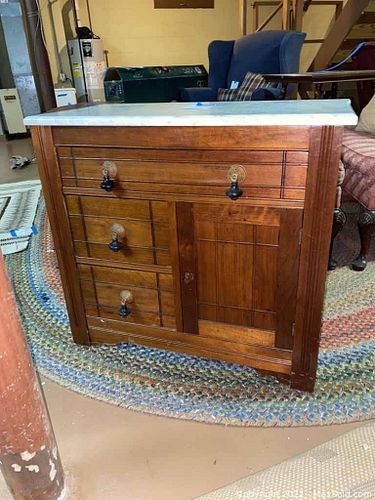Vintage Marble Topped Cabinet (1 of 10)