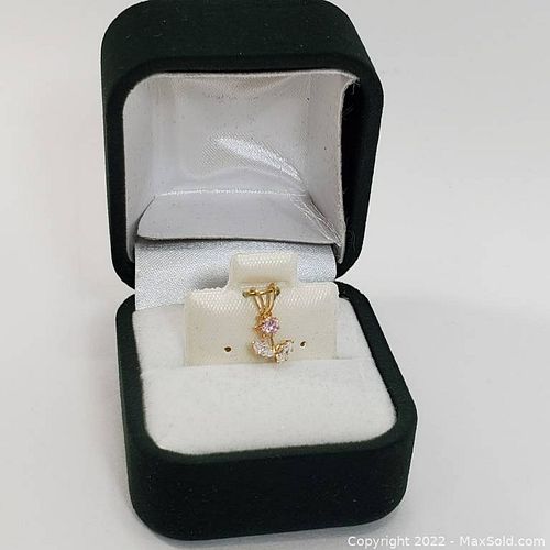 10kt Gold Pendant with Cubic Zirconia (1 of 3)
