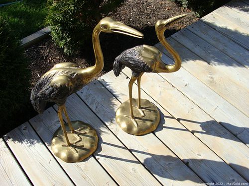 2 Beautiful Brass Herons (1 of 8)