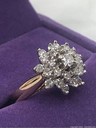 14 Kt Diamond Cluster Ring (1 of 15)