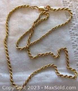 Vintage 18 Inch 10K YG Rope Link Chain 3 Grams (1 of 4)
