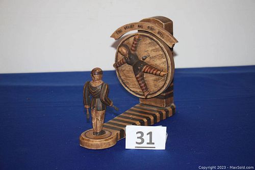 Wooden Music Box with Circus/Amusement Park Knife Thrower (1 of 5)