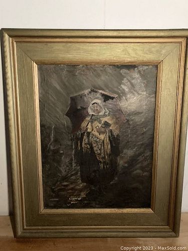 Antique Original Oil Painting by K. Lucas (1 of 8)