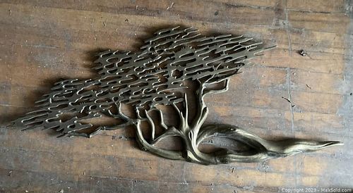 Vintage 1970's Brass Tree Wall Hanging (1 of 5)