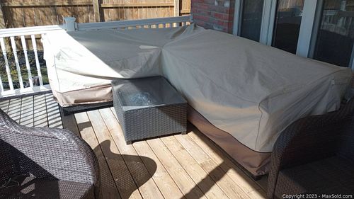 Wicker Sectional, Table, Cover. C (1 of 15)