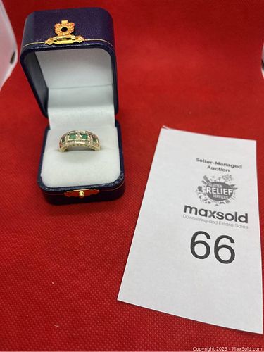 14K Gold Ring W Diamonds And Emeralds (1 of 8)