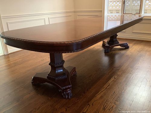 Art Shoppe Royal Mahogany Solid Wood Double Pedestal Dining Table (1 of 19)