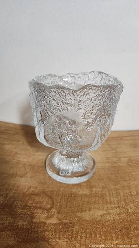 ◆ BODA Zelda footed bowl ボダ ガラスボウル 80s ◆ Monica Backström Zelda footed glass bowl, Boda Sweden 1970s-80s