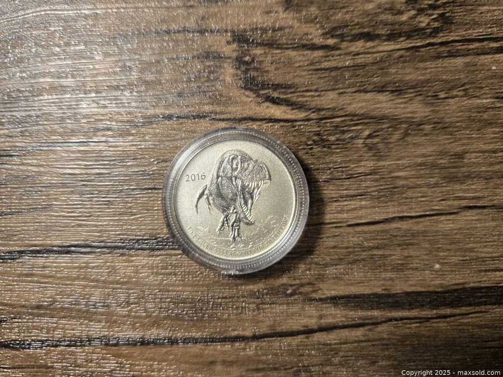 2016 Tyrannosaurus Rex $20 silver coin | Maxsold