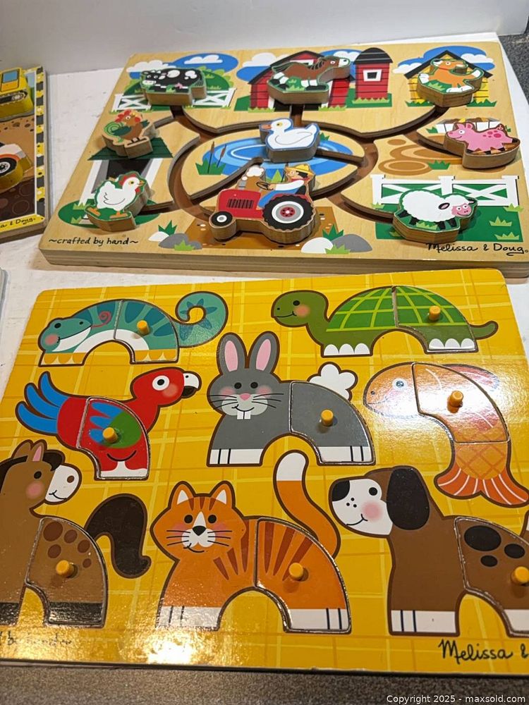 Melissa & Doug wooden puzzles, 4 pieces | Maxsold