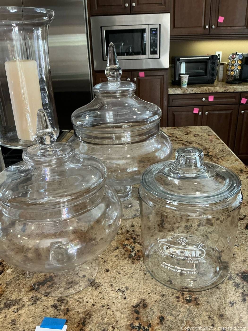 Set Of 3 Large Glass Apothecary And Cookie Jars With Lids Los Angeles Wset Of 3 Large Glass Apothecary And Cookie Jars With Lids 172 3
