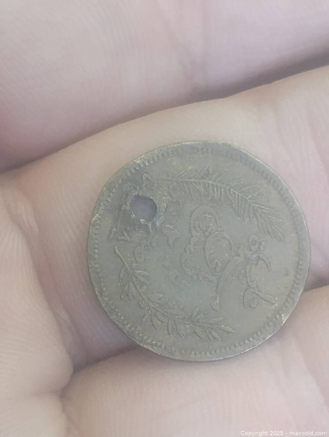 1800s 2 cent holed coin european South Frontenac (Ontario Canada