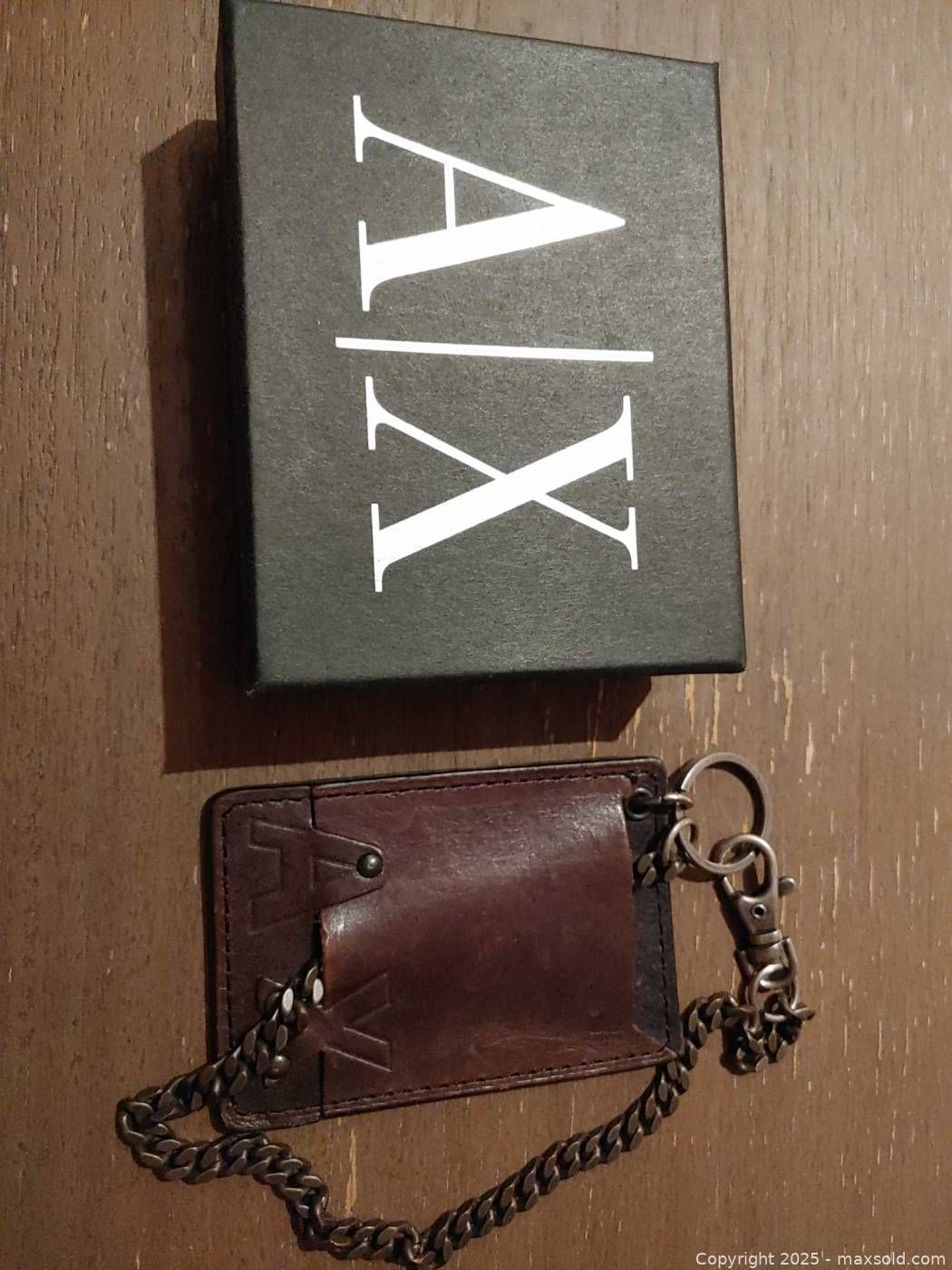 Armani Exchange leather key chain with box | Maxsold