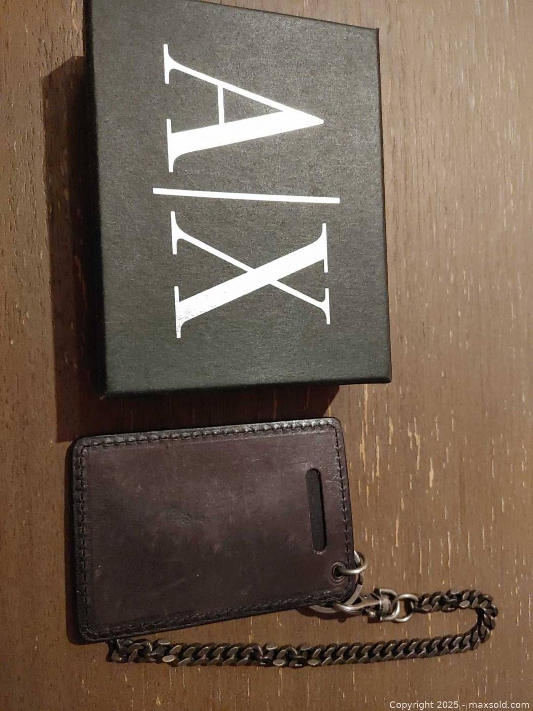 Armani Exchange leather key chain with box | Maxsold