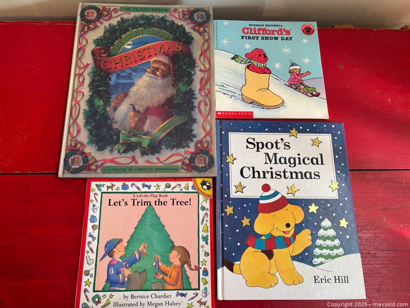 4 Children's Christmas Books Night Before Christmas, Clifford's First