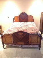 Full view of assembled headboard, mattress, and footboard