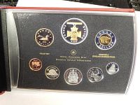 Full view of 2006 Canada Mint Proof Set with seven coins in black case and foam insert.