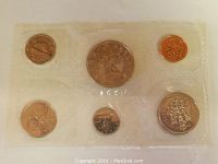 Sealed 1986 Canadian Mint proof coin set with six coins in clear plastic display packaging, front view.