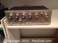 Front view of Sony TA-1130 integrated amplifier on shelf