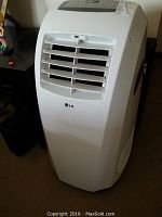 White LG portable air conditioner front view