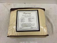 Clear plastic package showing Regency brand new double sheet set with 300 thread count and contents including sheets and pillowcases.