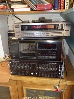 Stacked view showing JVC receiver on top, Pioneer CD changer in middle and graphic equalizer below