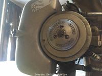 Front side view of the motor housing showing Johnson Motors Canada Peterboro casting