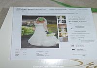Screenshot of online listing showing front model view of the gown