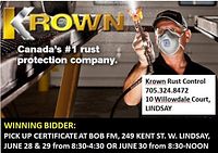 Image of the rustproofing certificate with a photo of a technician applying rust protection and text details about pickup and location.