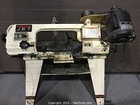 Front view of JET horizontal metal bandsaw on stand
