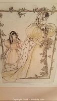 Close-up of the artwork showing the bride and young girl in period wedding attire.
