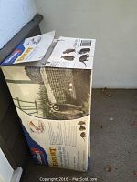 Box for Havahart Model 1085 animal cage trap showing usage images and product details.