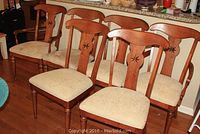 Group view of all six chairs in kitchen area
