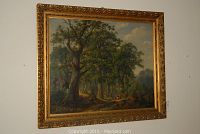 Front view of framed oil painting showing overall artwork and frame