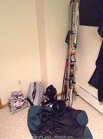 Overview of all lot items arranged on floor.