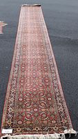 Full-length view of wool runner carpet laid out