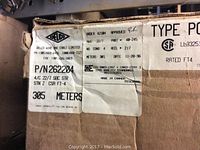 Box label showing model number P/N 262204, wire type 4/0 22/7 SBC STR STN Z, and length 305 meters