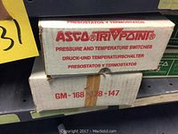 Two ASCO IRT/POINT pressure and temperature switch boxes labeled GM-168 528-147