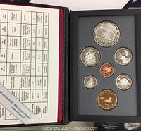 Image showing front view of the 1996 Canadian Silver Double Dollar proof coin set in black case with informational card.